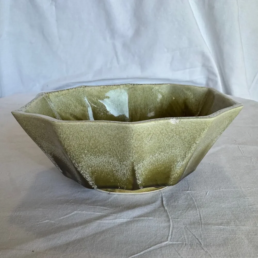 Vintage Planter Green Drip Glaze by California Pottery